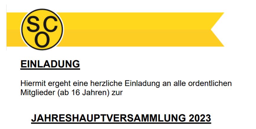 Einladung zur Jahreshauptversammlung